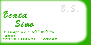 beata simo business card